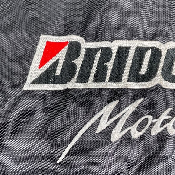Bridgestone Coat Men XLarge Black Red Motorsport Anorak Racing Snap Zip Nylon - Picture 14 of 15